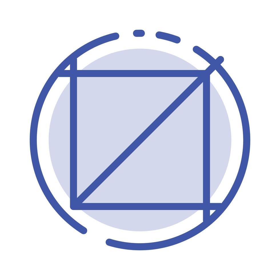 Crop Design Tool Blue Dotted Line Line Icon vector