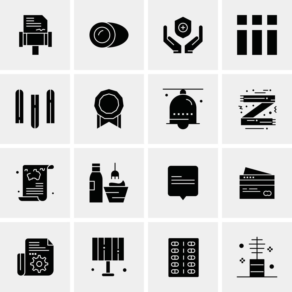 16 iconos de negocios universales vector ilustración de icono creativo para usar en proyectos relacionados con la web y dispositivos móviles