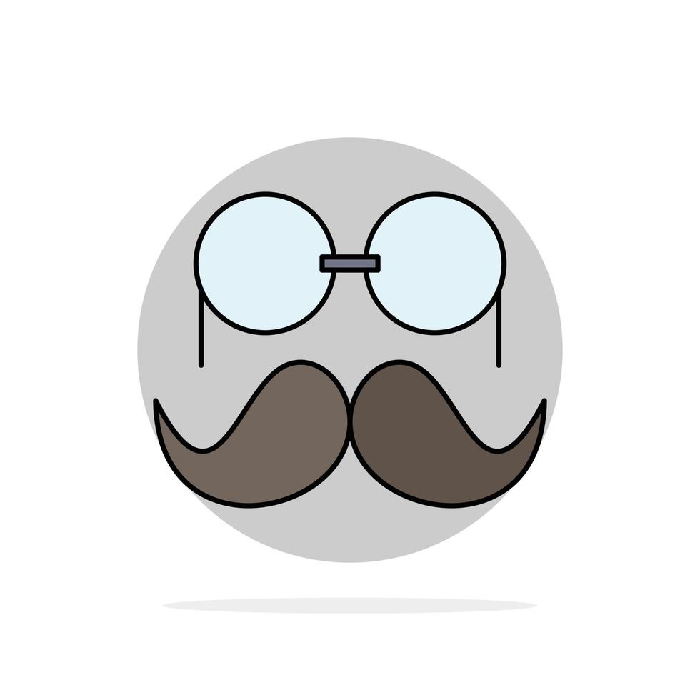 moustache Hipster movember glasses men Flat Color Icon Vector