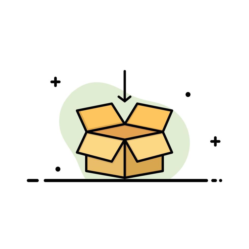 Box Arrow Shipping Education  Business Flat Line Filled Icon Vector Banner Template