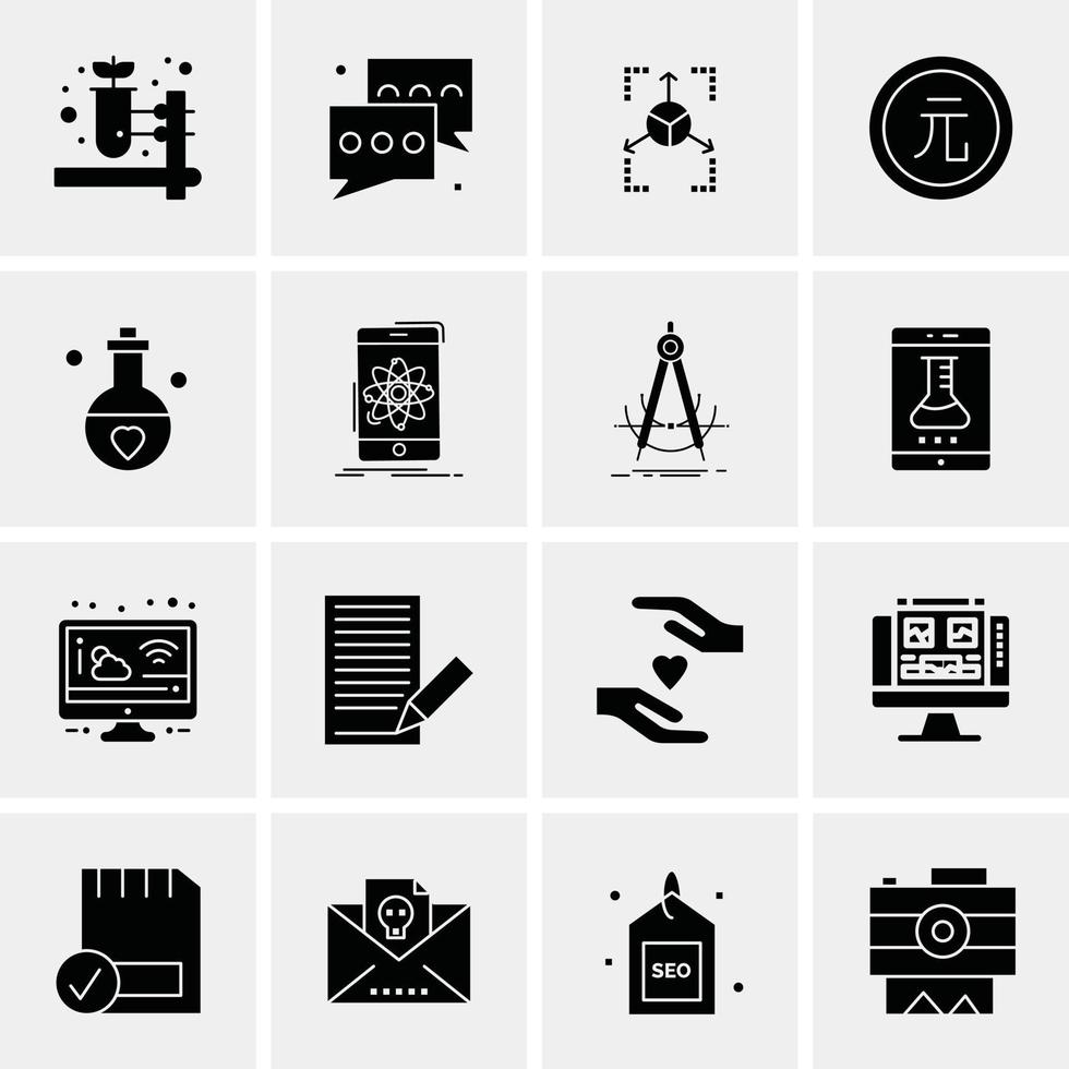 16 iconos de negocios universales vector ilustración de icono creativo para usar en proyectos relacionados con la web y dispositivos móviles