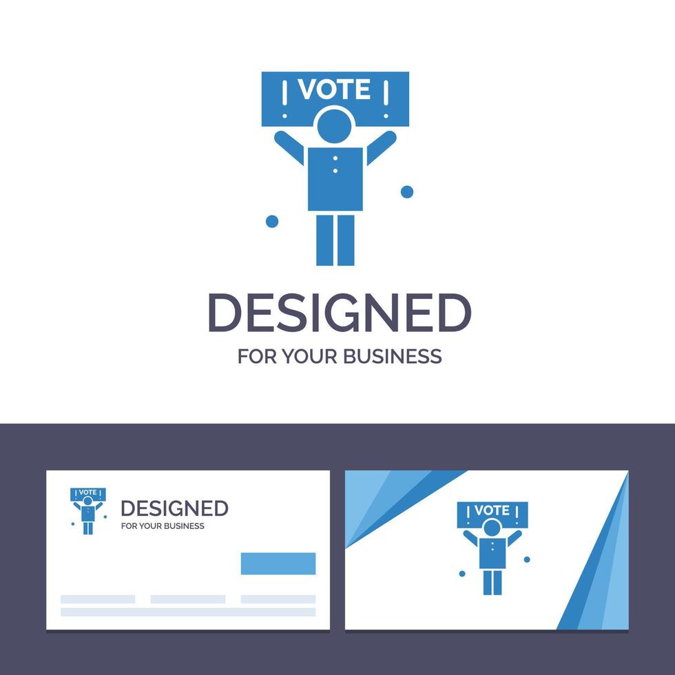tarjeta de visita creativa y plantilla de logotipo campaña política política voto ilustración vectorial vector
