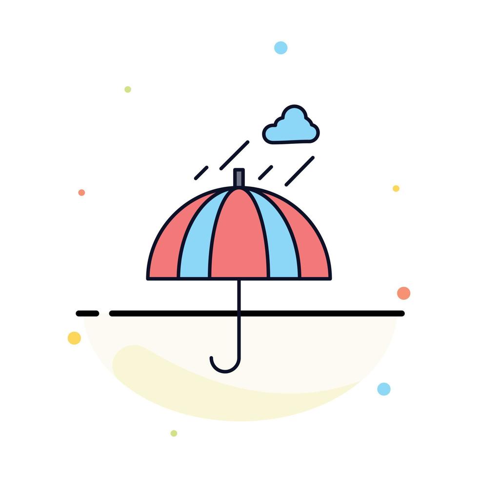 Umbrella camping rain safety weather Flat Color Icon Vector