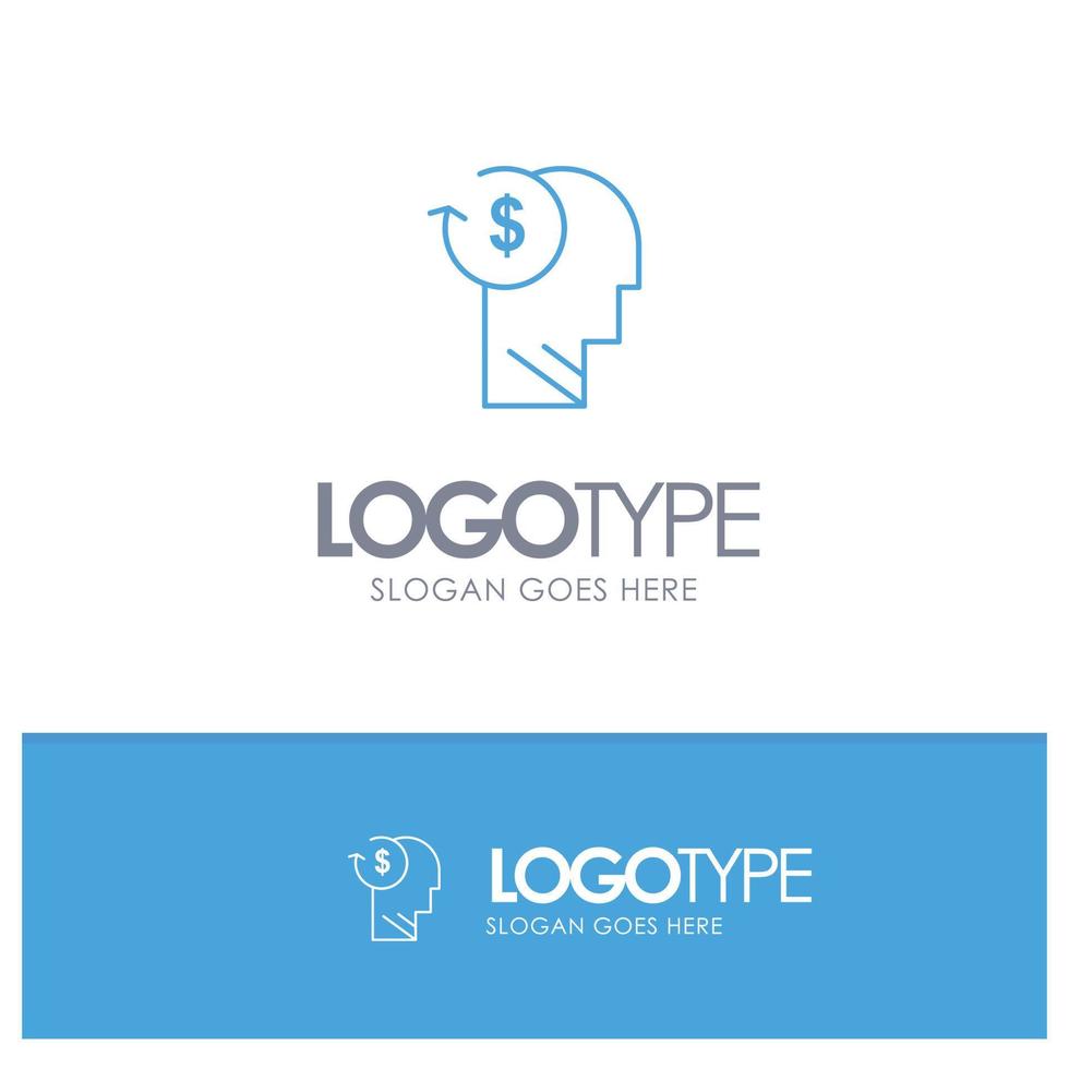 avatar de cuenta cuesta perfil de empleado logotipo de contorno azul empresarial con lugar para el eslogan vector