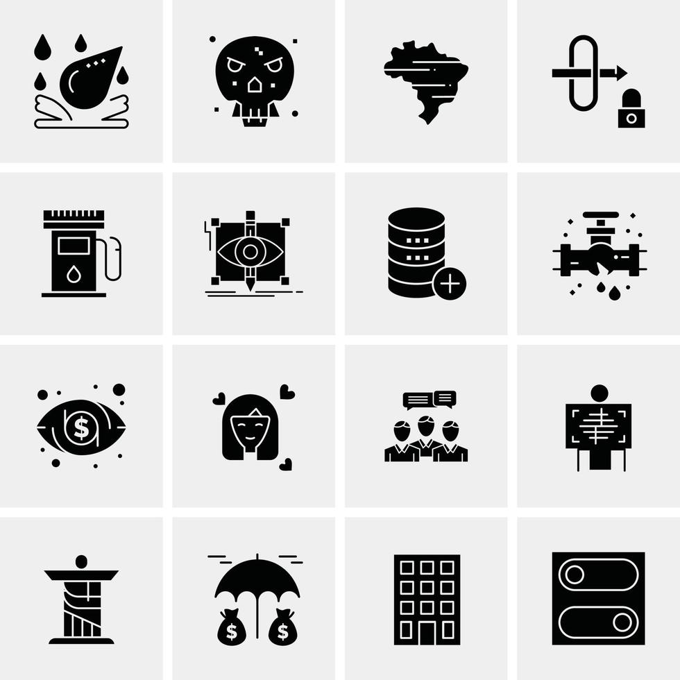 16 iconos de negocios universales vector ilustración de icono creativo para usar en proyectos relacionados con la web y dispositivos móviles