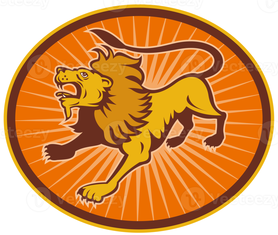 angry lion oval png