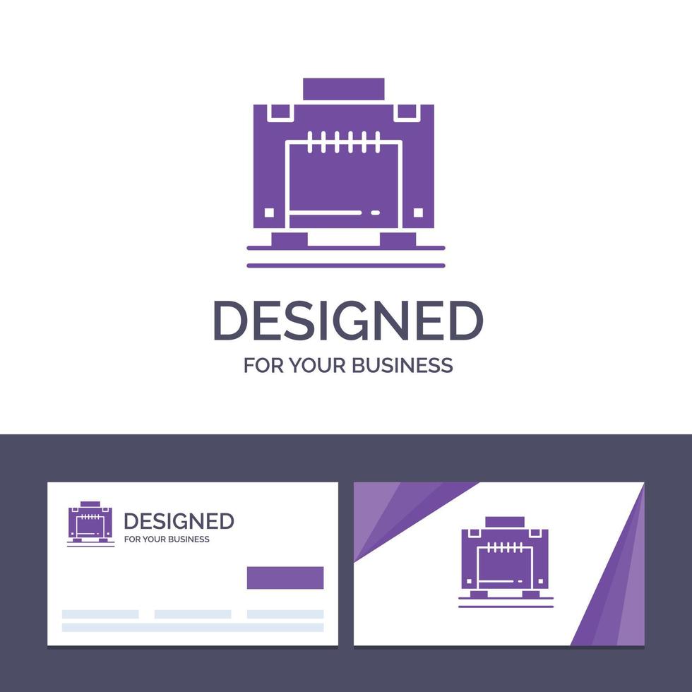 tarjeta de visita creativa y plantilla de logotipo bolsa de hotel maleta equipaje ilustración vectorial vector