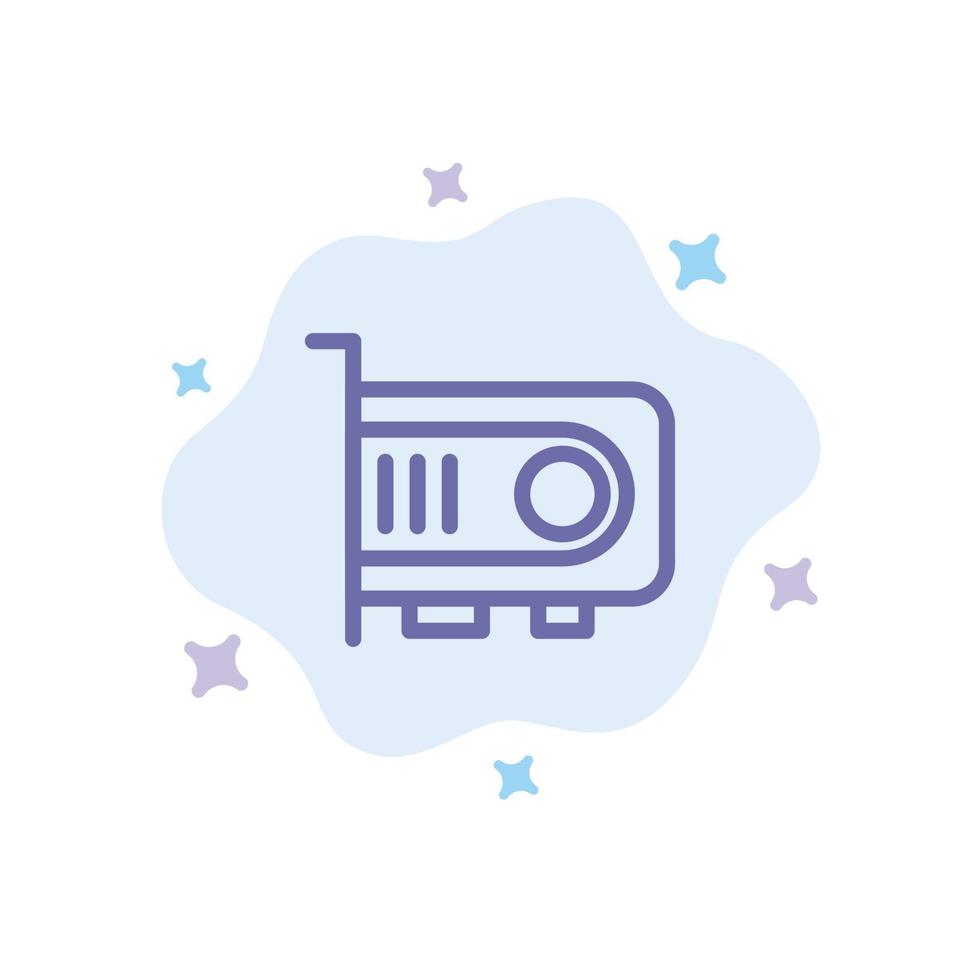 Computer Power Technology Computer Blue Icon on Abstract Cloud Background vector