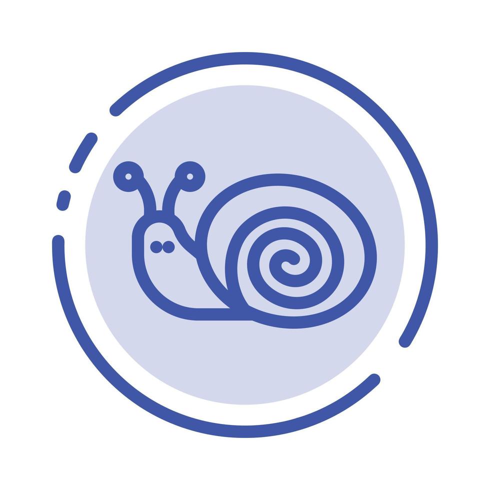 Bug Easter Snail Spring Blue Dotted Line Line Icon vector