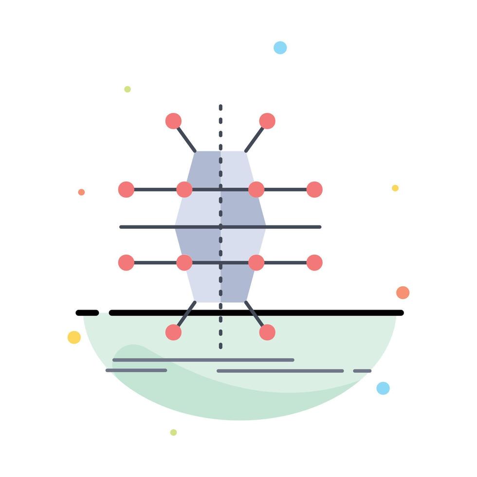Distribution grid infrastructure network smart Flat Color Icon Vector