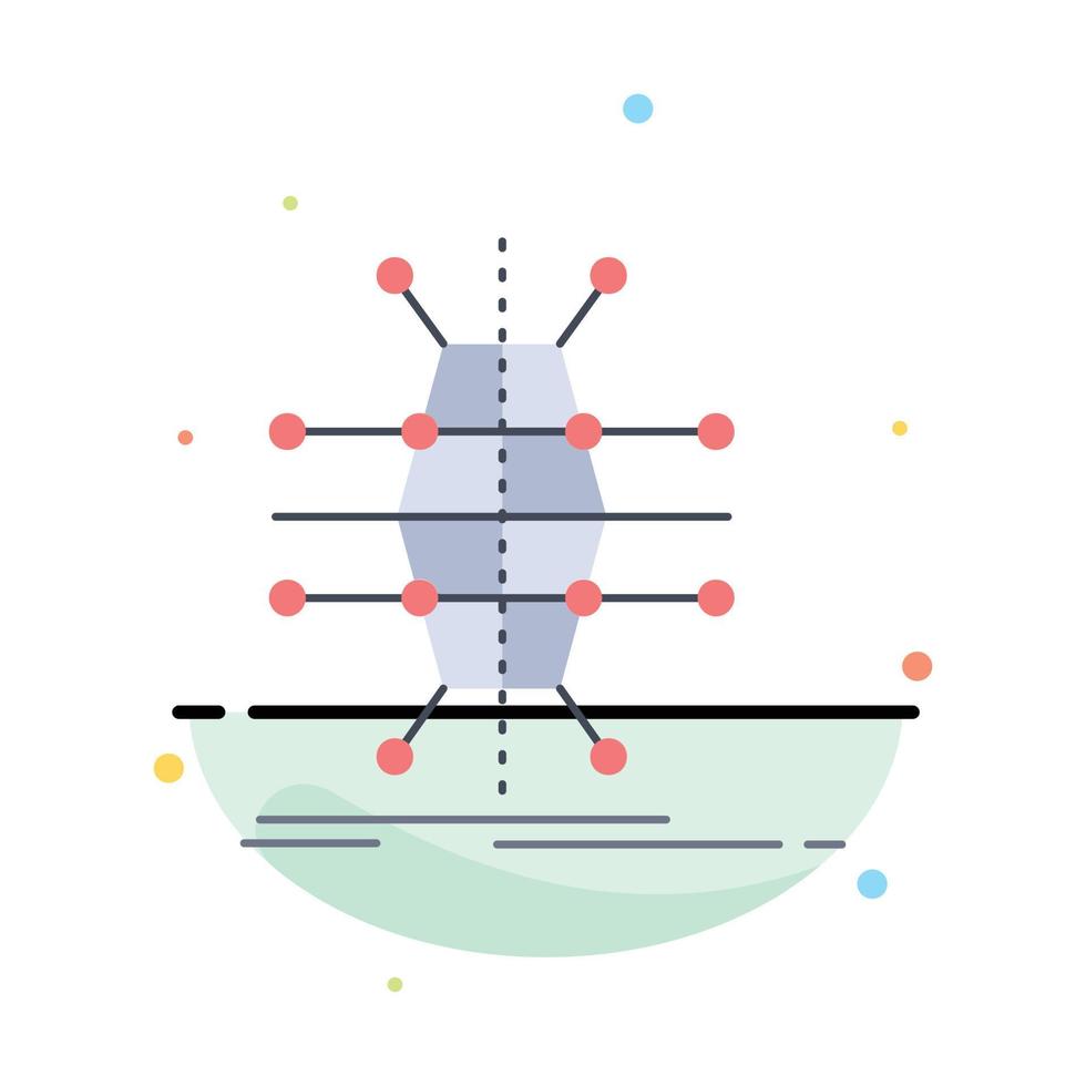 vector de icono de color plano inteligente de red de infraestructura de red de distribución