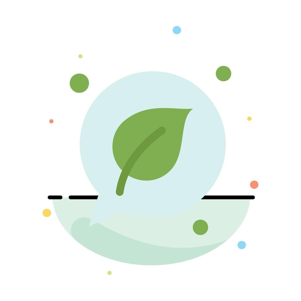 Chat Green Leaf Save Abstract Flat Color Icon Template vector