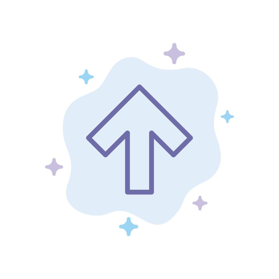Arrow Up Forward Blue Icon on Abstract Cloud Background vector