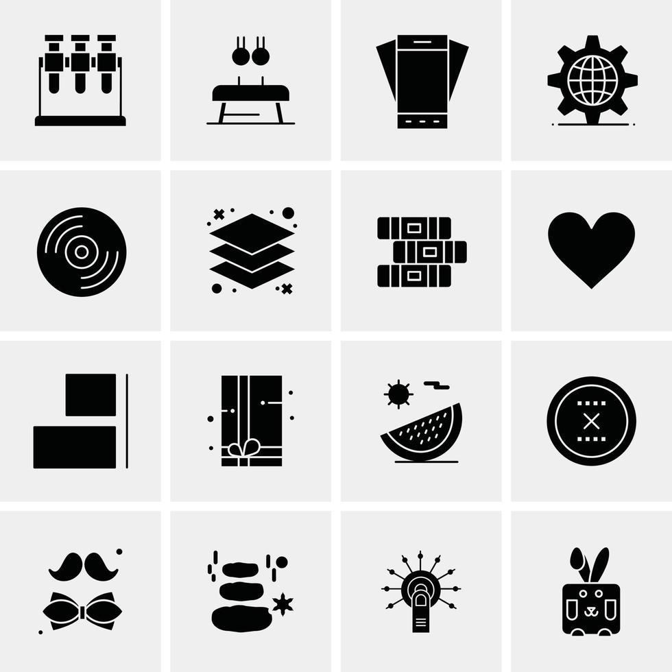 16 iconos de negocios universales vector ilustración de icono creativo para usar en proyectos relacionados con la web y dispositivos móviles