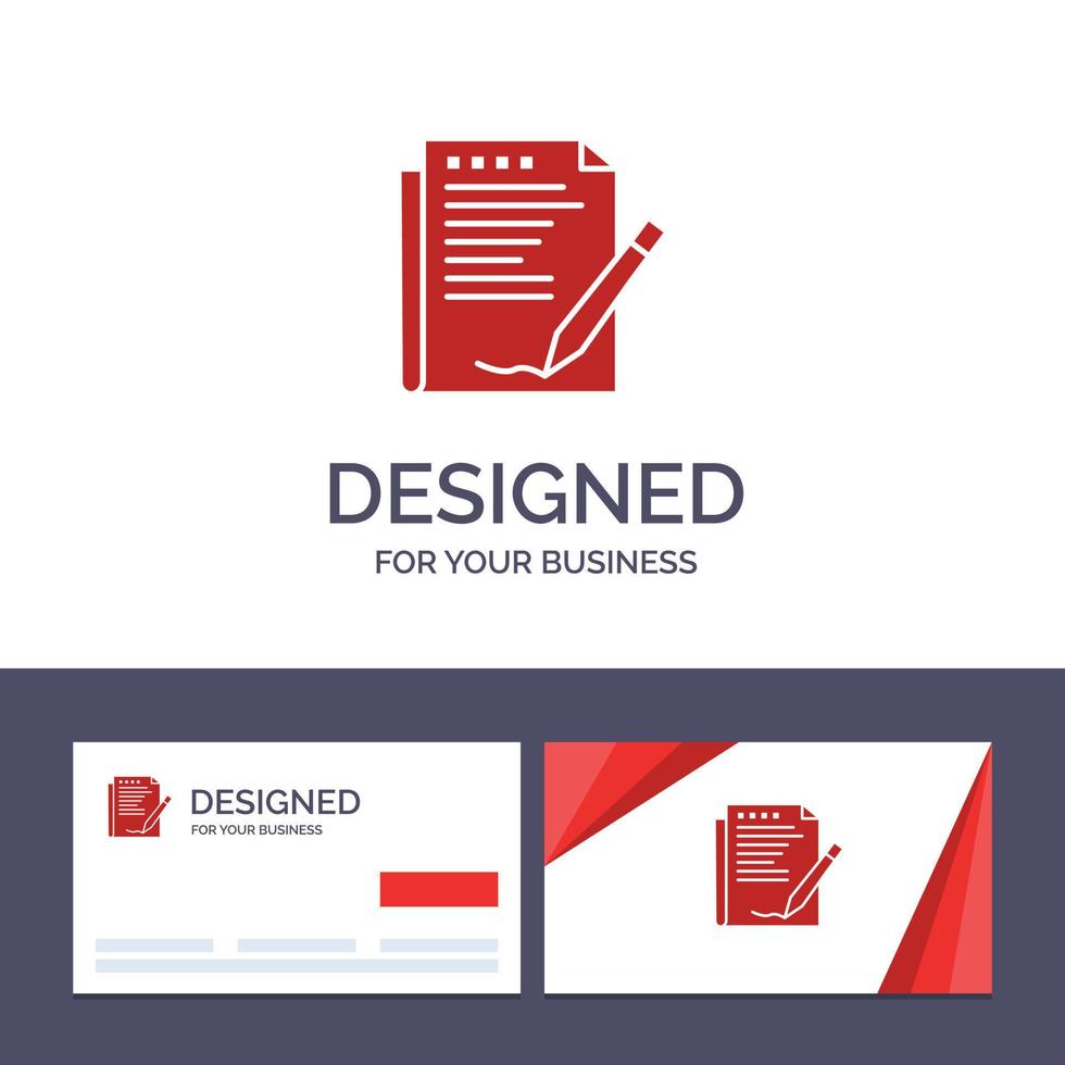 Creative Business Card and Logo template Agreement Report Form Layout Paper Vector Illustration