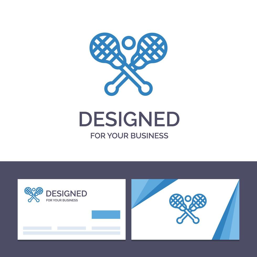 Creative Business Card and Logo template Crosse Lacrosse Stick Sticks Vector Illustration