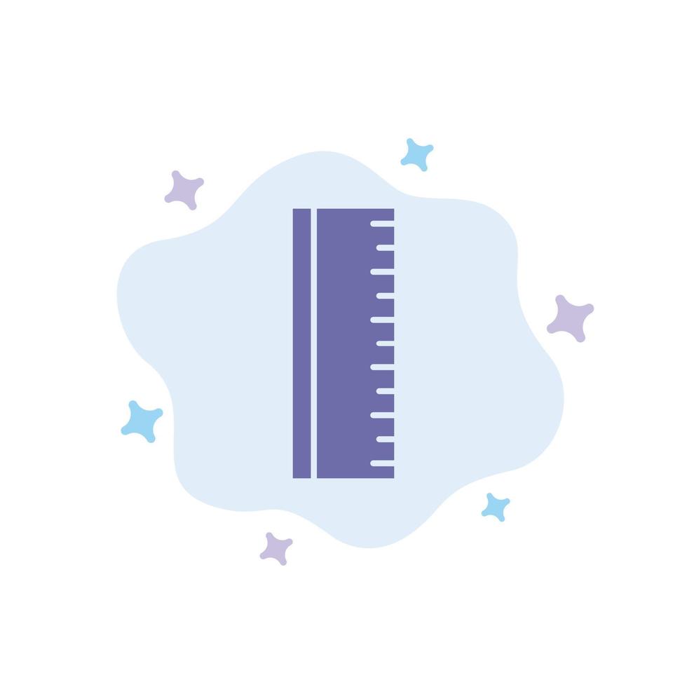 Education Ruler School Blue Icon on Abstract Cloud Background vector