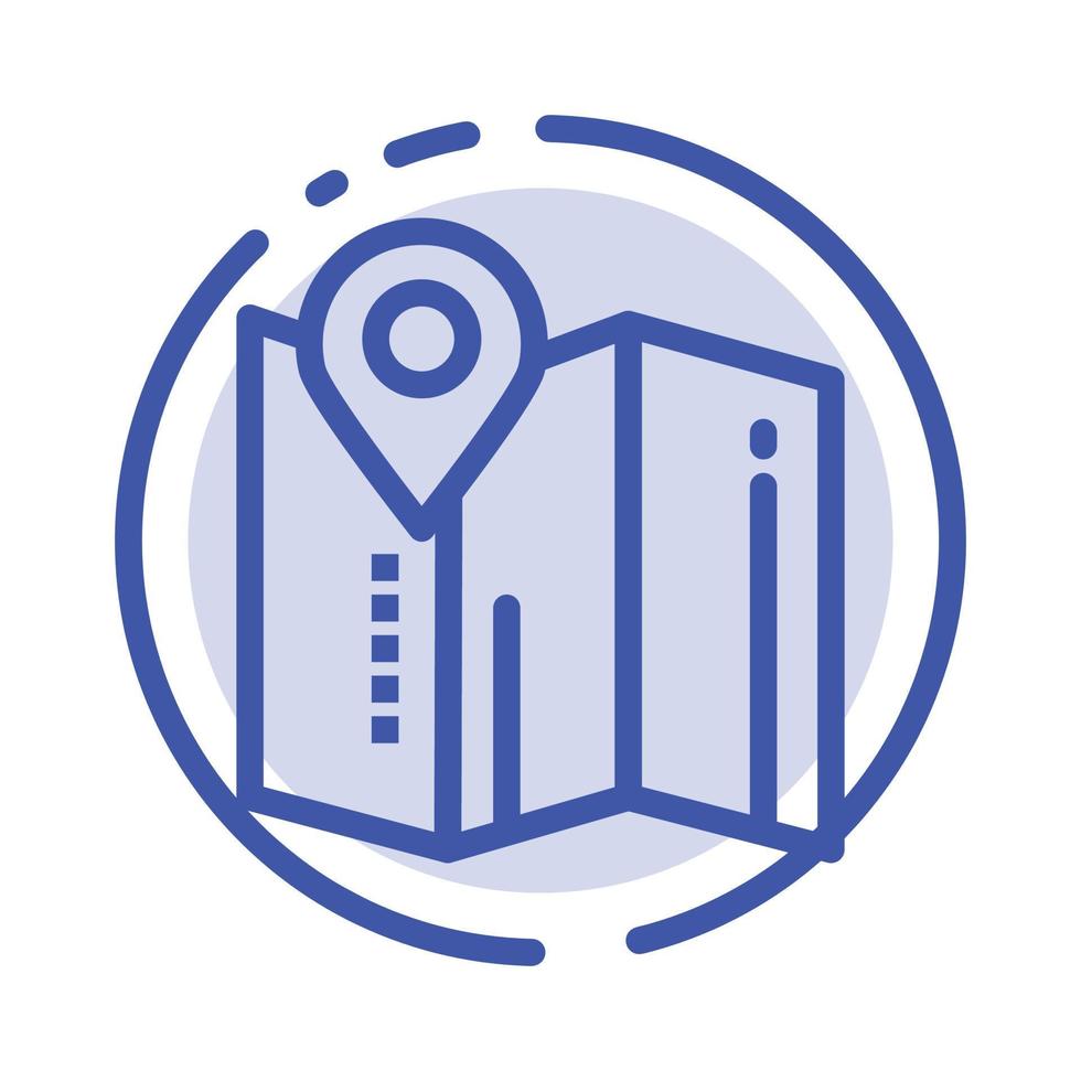 Location Map Pin Hotel Blue Dotted Line Line Icon vector