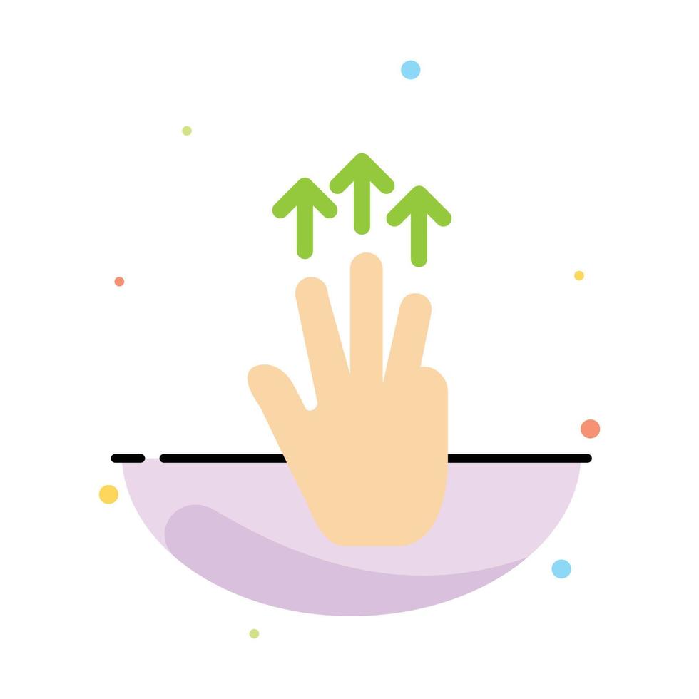 Gestures Hand Mobile Three Finger Touch Abstract Flat Color Icon Template vector