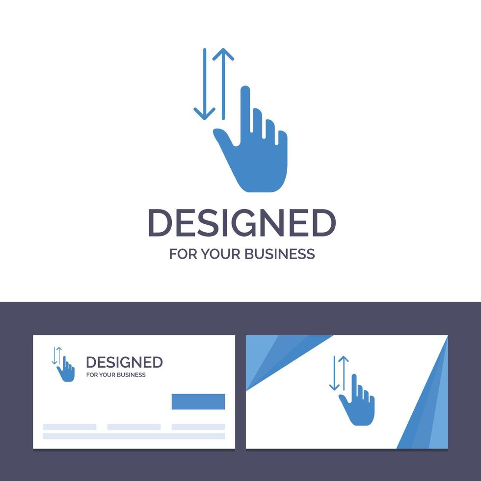 Creative Business Card and Logo template Finger Gestures Hand Up Down Vector Illustration