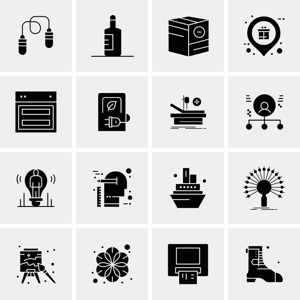 16 iconos universales de negocios vector ilustración de icono creativo para usar en proyectos relacionados con la web y dispositivos móviles