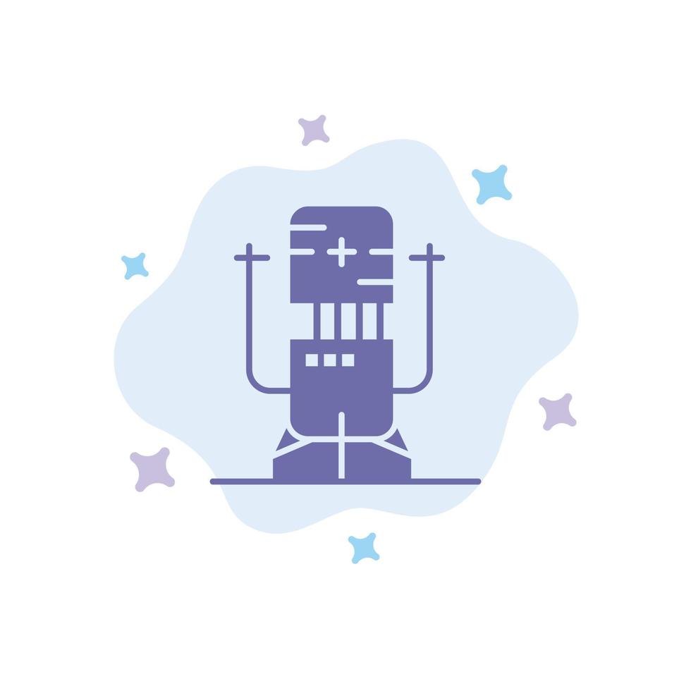 biochip bot máquina futura icono azul médico sobre fondo de nube abstracta vector