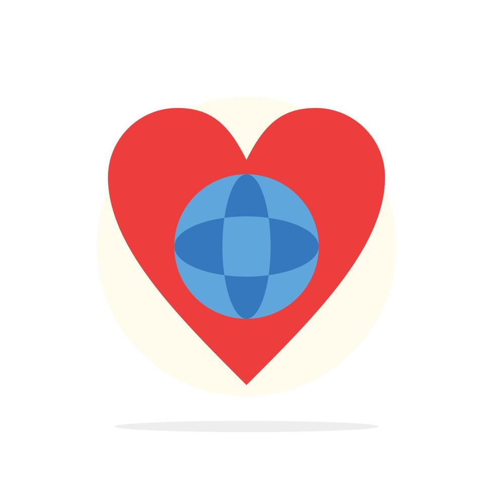 Ecology Environment World Heart Like Abstract Circle Background Flat color Icon vector