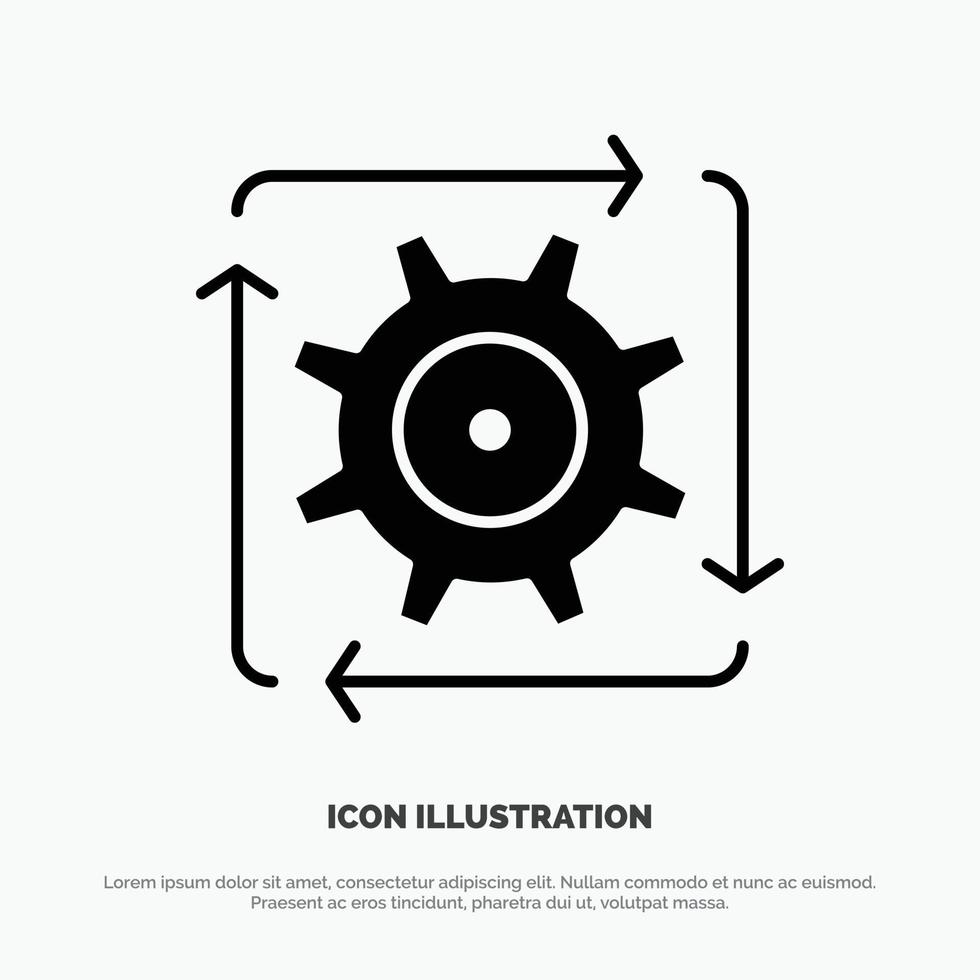 Workflow Automation Development Flow Operation solid Glyph Icon vector