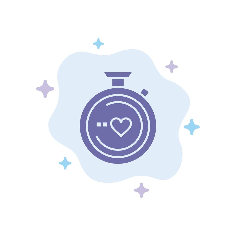 Compass Love Heart Wedding Blue Icon on Abstract Cloud Background vector