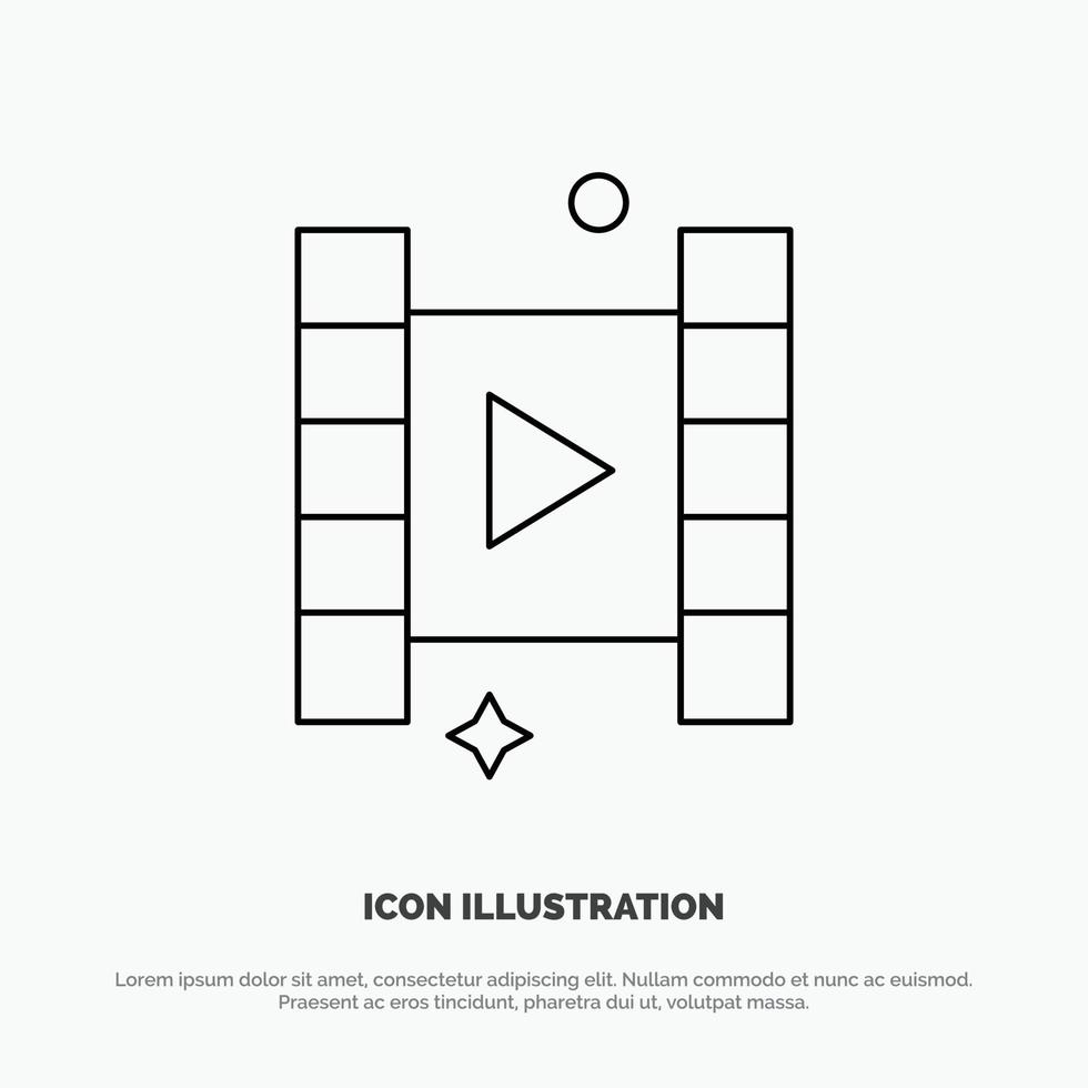 Video Play Film Line Icon Vector