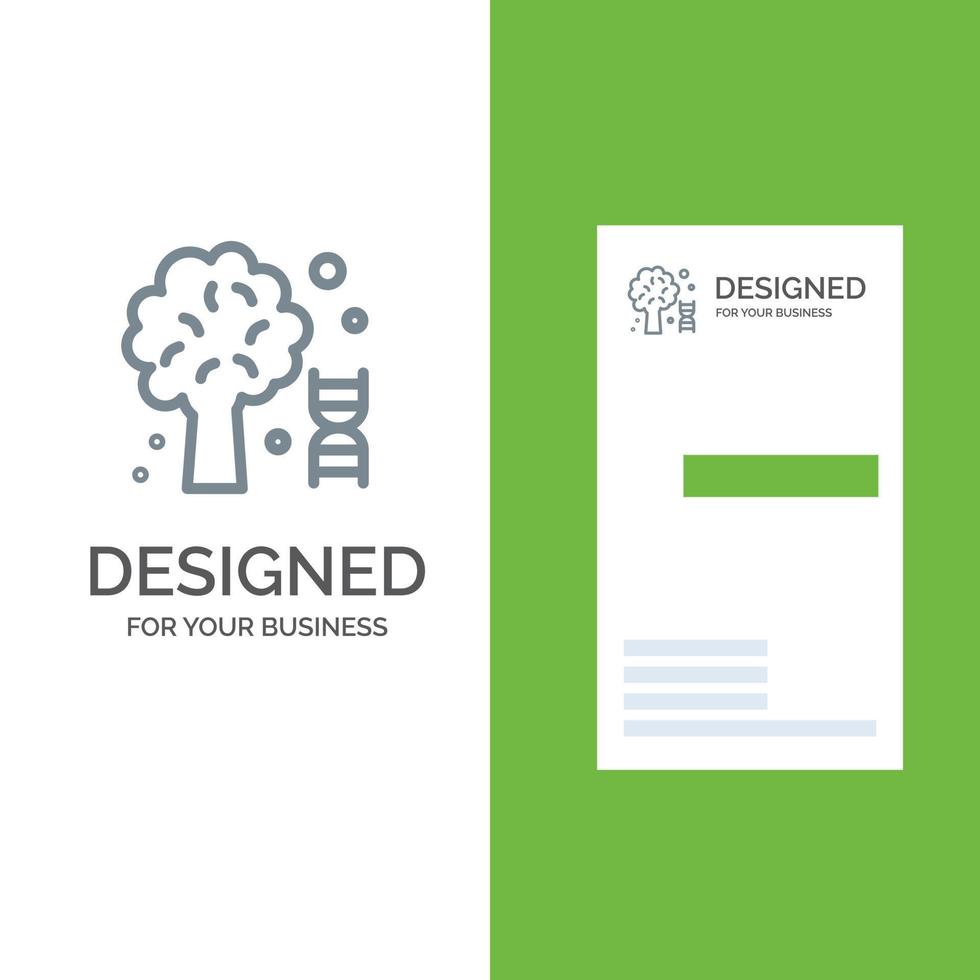 Knowledge Dna Science Tree Grey Logo Design and Business Card Template vector