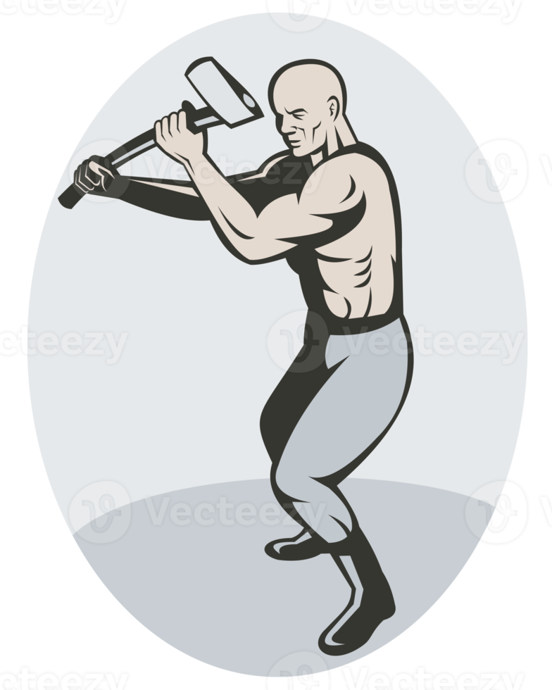 Man about to swing an axe png