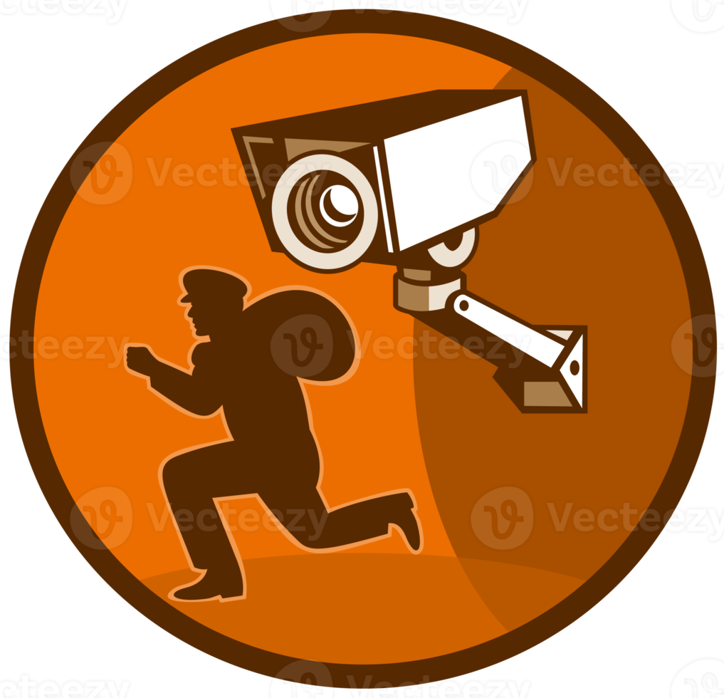 Security surveillance camera burglar thief running png