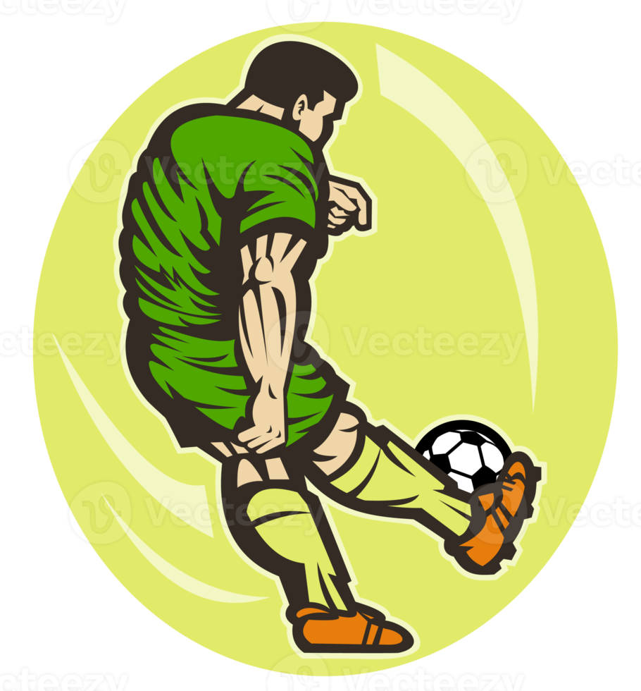 Fußballspieler, der den Ball tritt png