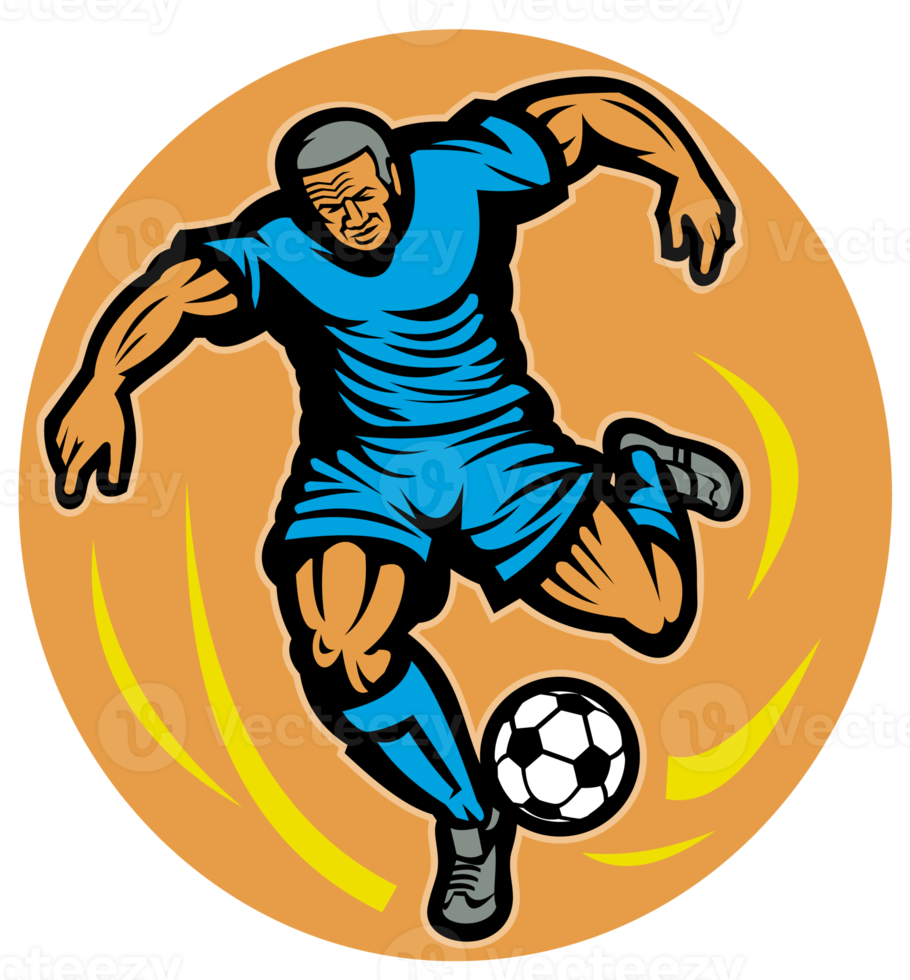 Fußballspieler, der den Ball tritt png