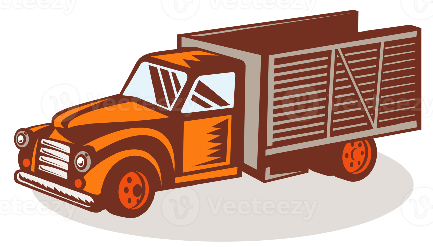 Vintage delivery pick-up truck png