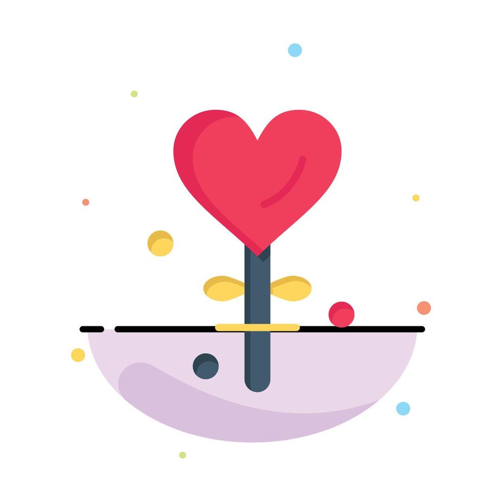 corazón amor día de san valentín plantilla de icono de color plano abstracto de san valentín vector