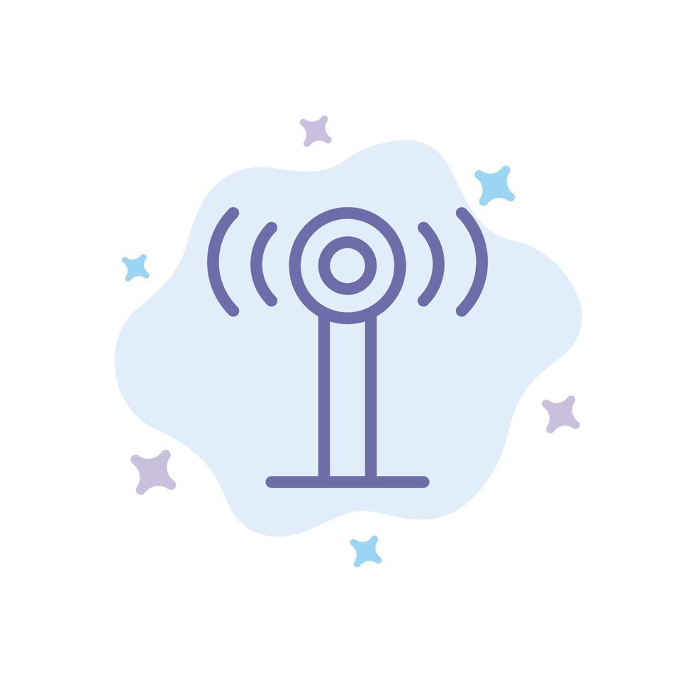 Service Signal Wifi Blue Icon on Abstract Cloud Background vector