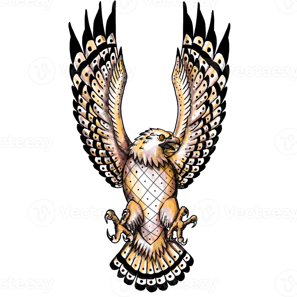 Osprey Swooping Front Tattoo png