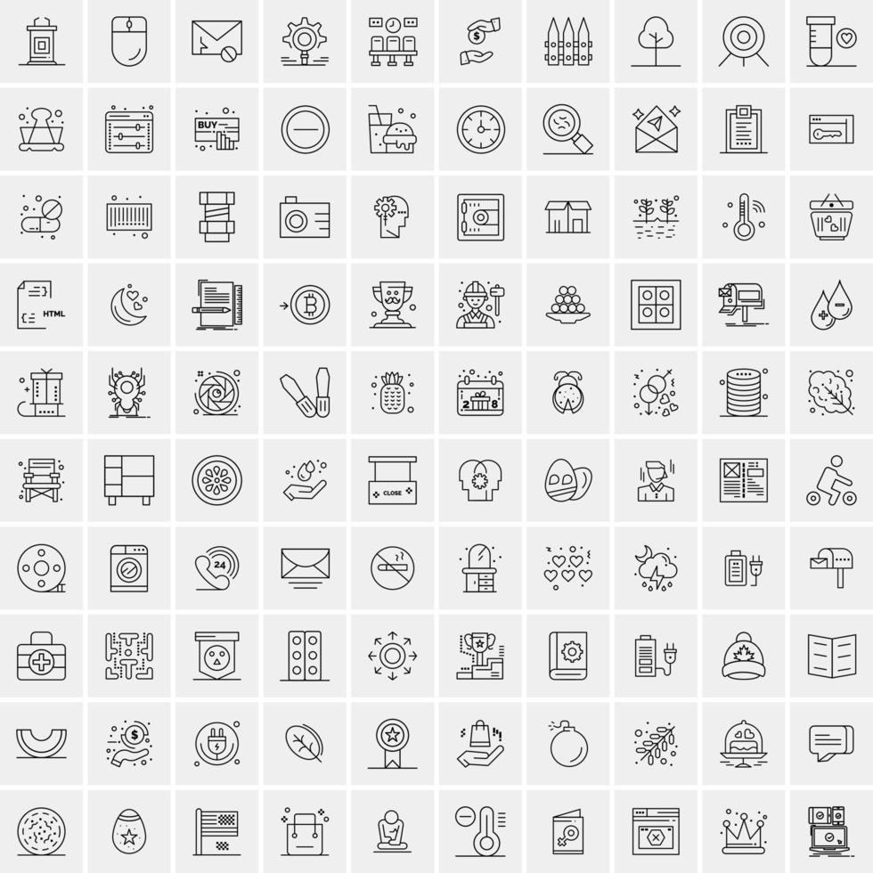 Set of 100 Creative Business Line Icons vector