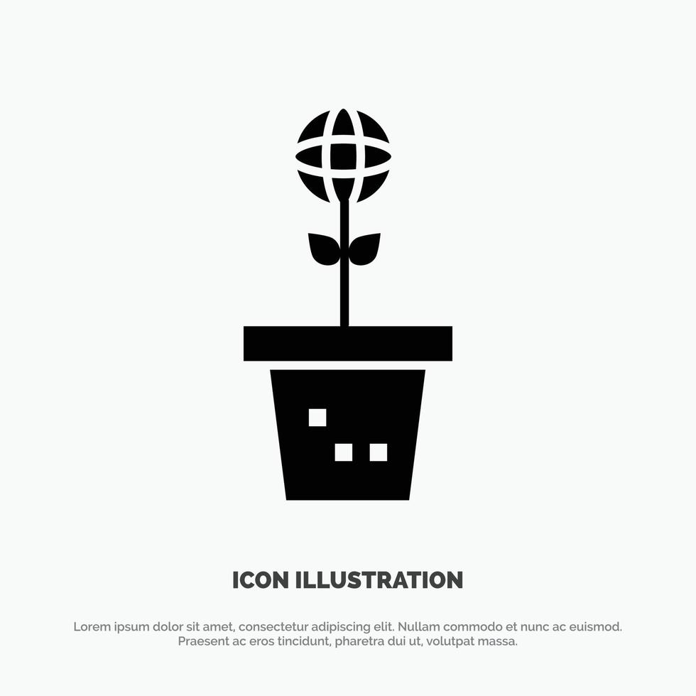 Eco Environment Mold Nature Plant solid Glyph Icon vector