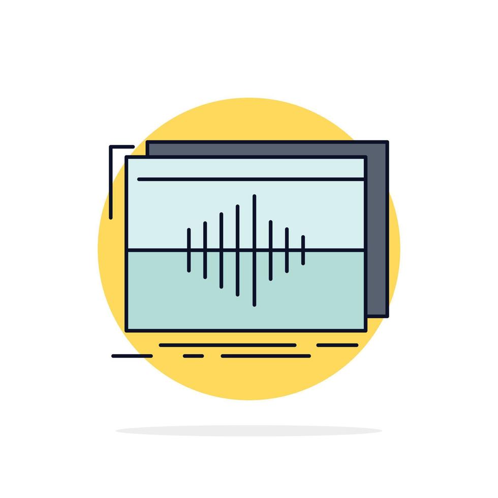 Audio frequency hertz sequence wave Flat Color Icon Vector