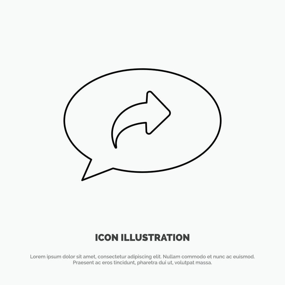 Basic Chat Arrow Right Line Icon Vector