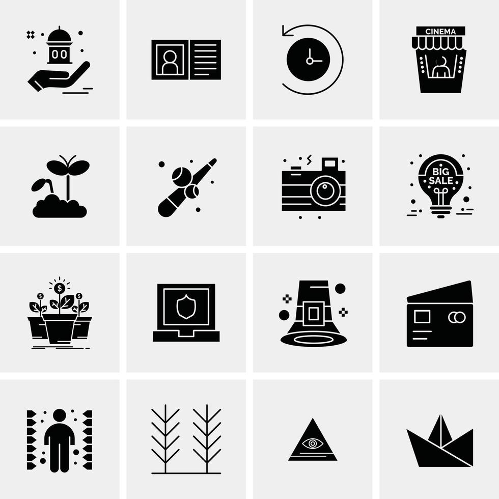 16 iconos universales de negocios vector ilustración de icono creativo para usar en proyectos relacionados con la web y dispositivos móviles