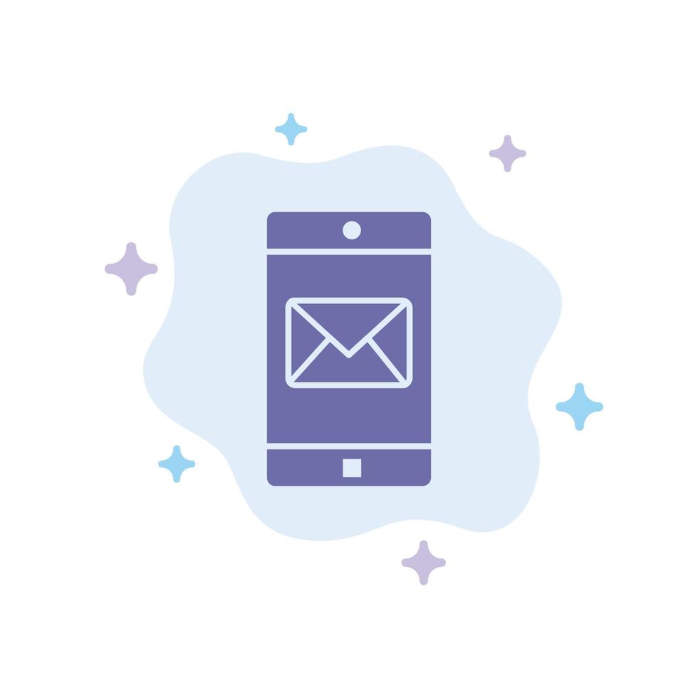 Application Mobile Mobile Application Mail Blue Icon on Abstract Cloud Background vector