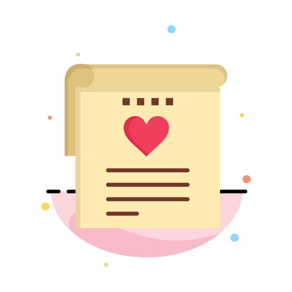 File Love Wedding Heart Abstract Flat Color Icon Template vector