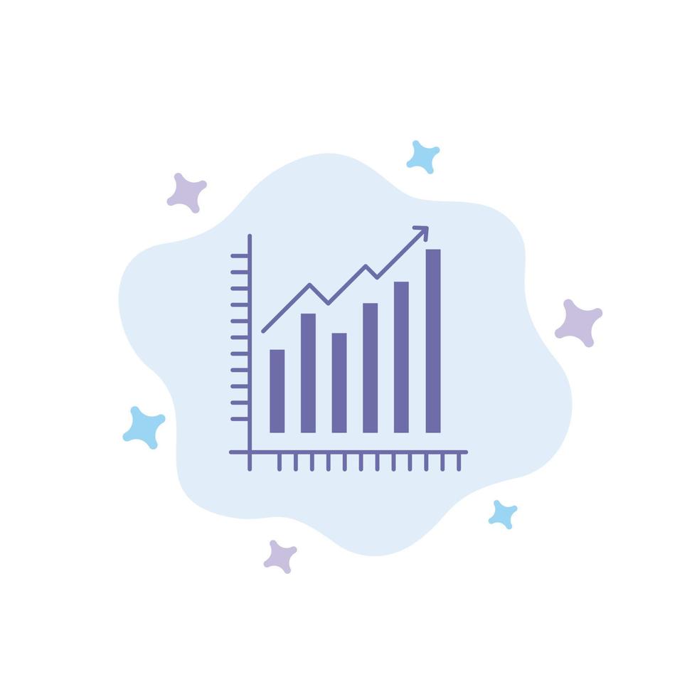 gráfico análisis negocio diagrama marketing estadísticas tendencias icono azul sobre fondo de nube abstracta vector