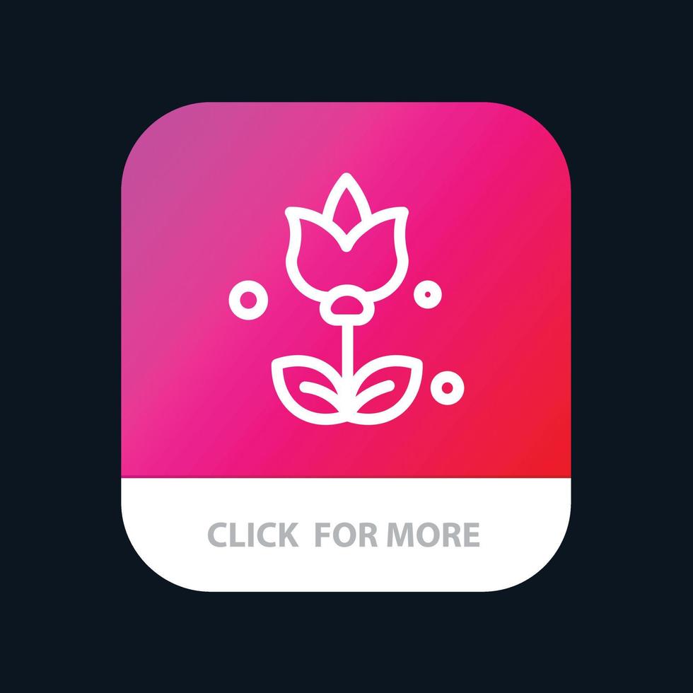 Bouquet Flowers Present Mobile App Button Android and IOS Line Version vector