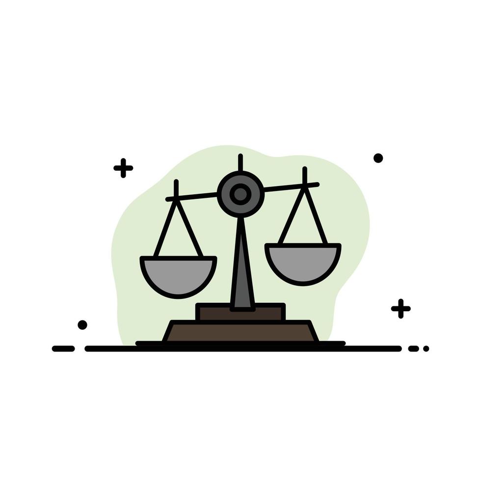 balanza tribunal juez justicia ley legal escala escalas negocio línea plana lleno icono vector banner tem