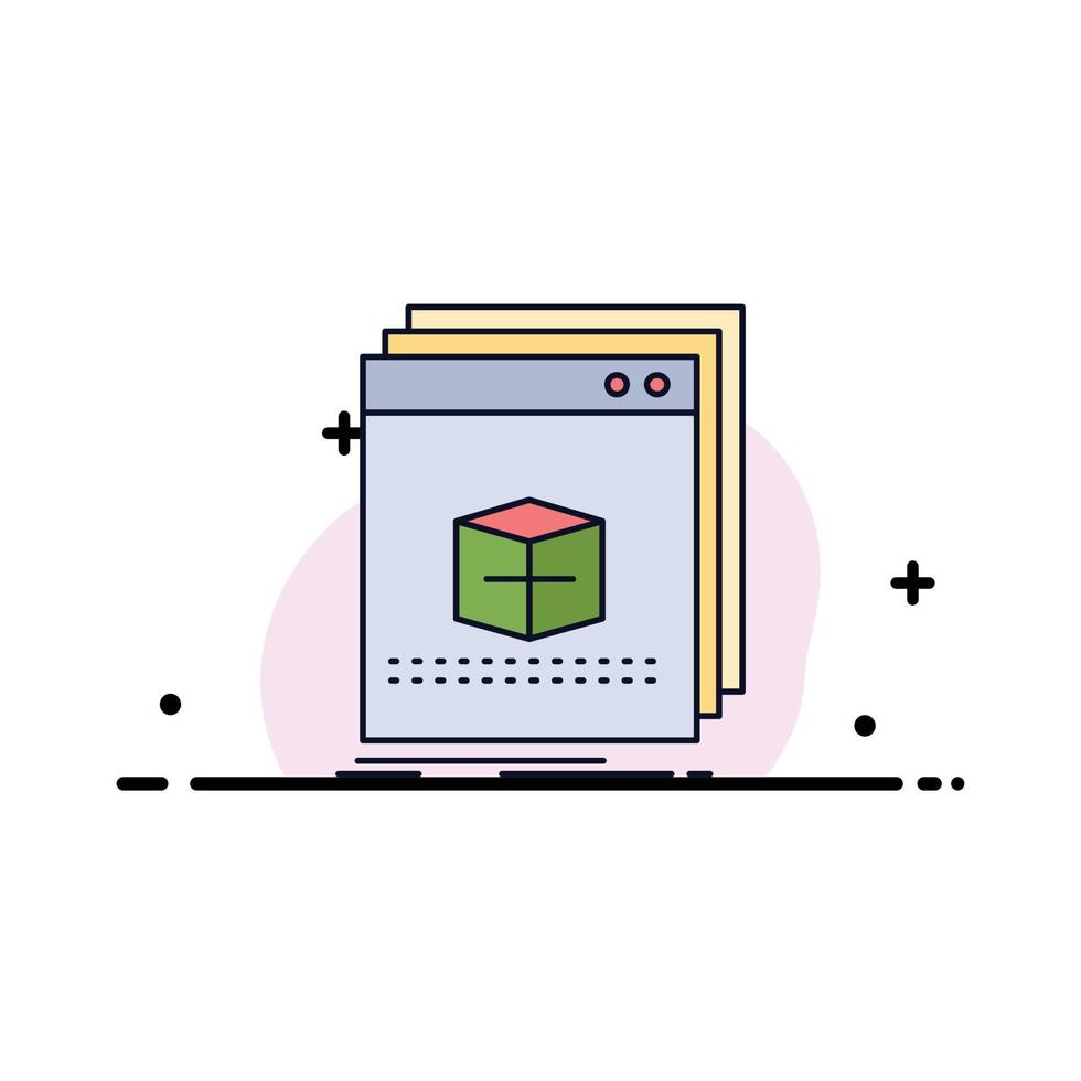 software App application file program Flat Color Icon Vector